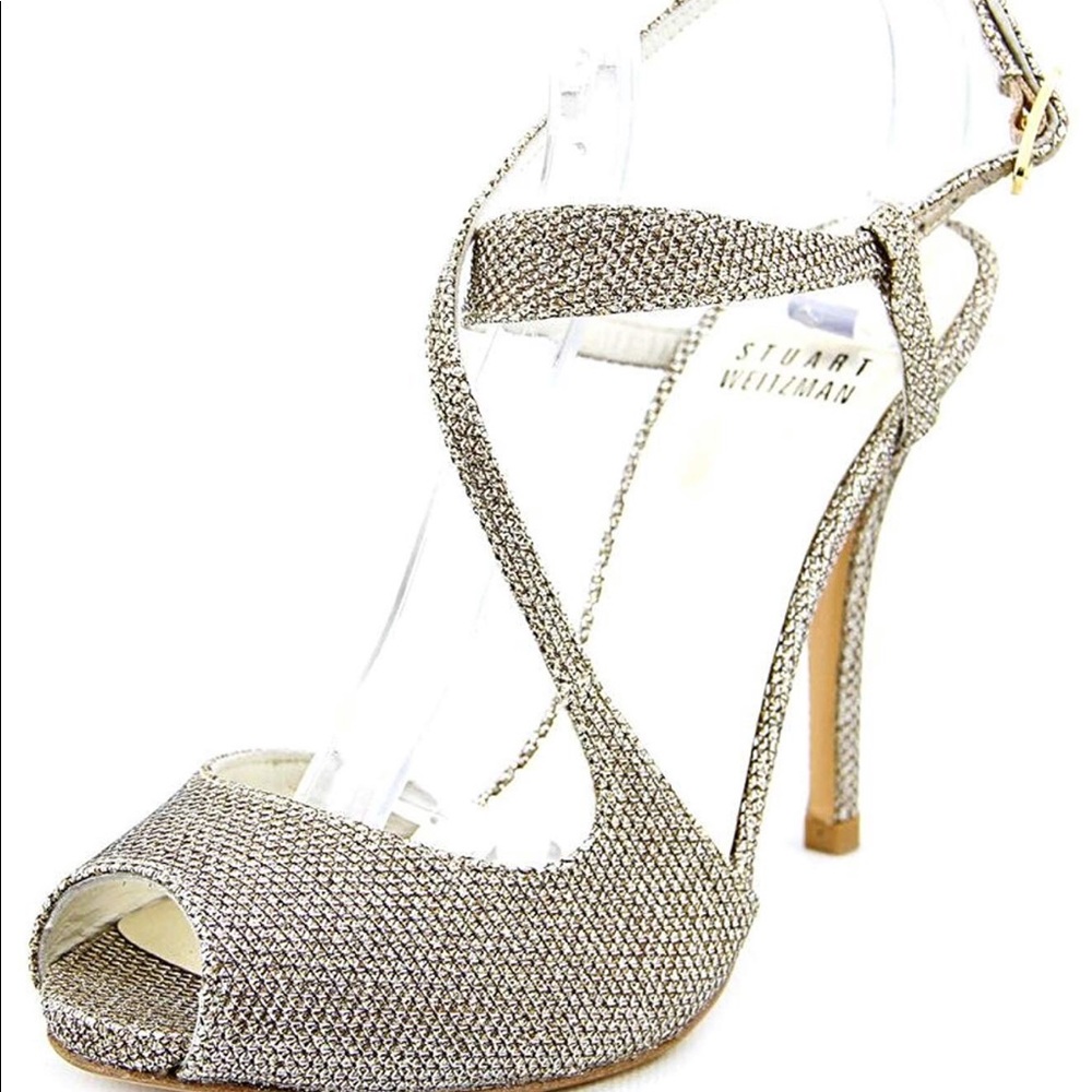 Stuart Weitzman “Inviting” Heel In Platinum Noir - image 2